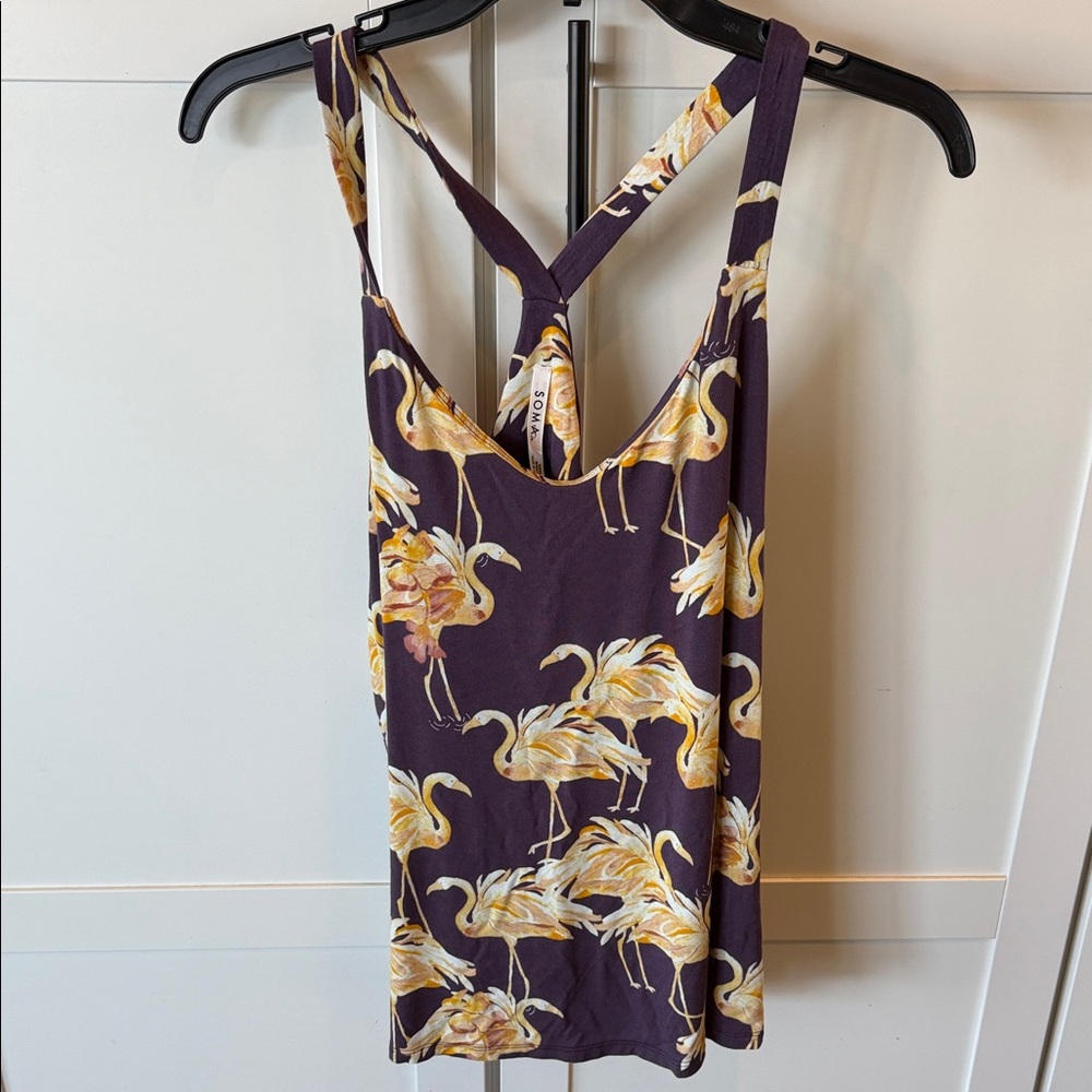 Soma Floral Sleep Tank in Purple, Yellow & Cream